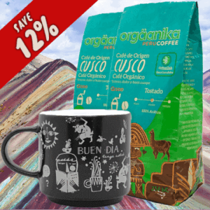 2 Pack Organic Cusco & Andean Night Coffee Mug - Special Collection Orgäanika®Art - Whole Bean