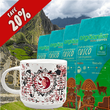 4 Pack Cusco & Andean Fire Coffee Mug - Special Collection Orgäanika®Art - Ground