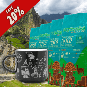 4 Pack Cusco & Andean Night Coffee Mug - Special Collection Orgäanika®Art -Medium Ground